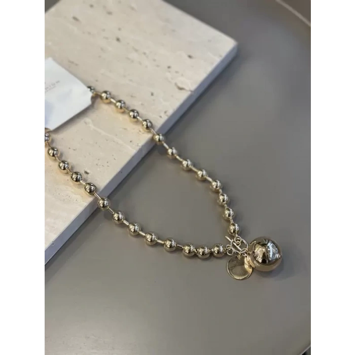 Metal Top Kolye - Altın