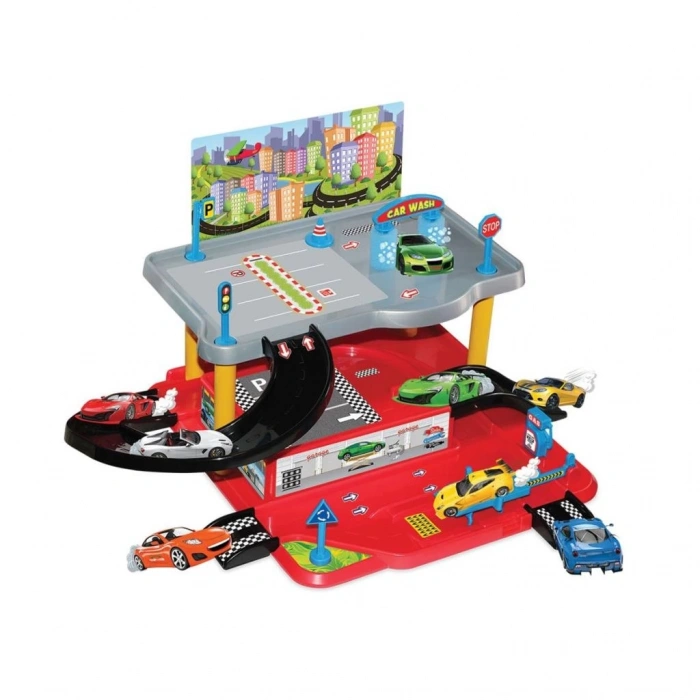 Mey İthalat® 03067 2 KATLI GARAJ OYUN SETİ