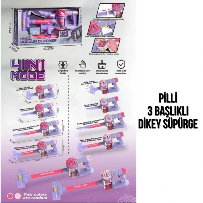 Mey İthalat® 096-17A PİLLİ PEMBE SÜPÜRGE-PSF
