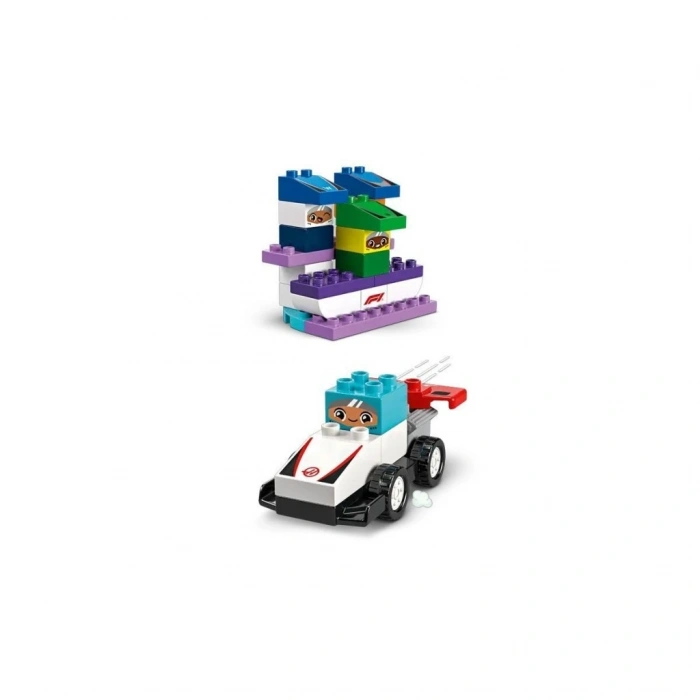 Mey İthalat® 10445   Duplo F1 Takımı Yarış Arabaları ve Sürücüleri 70  parça +2aş