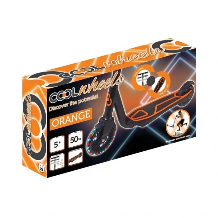 Mey İthalat®  2 Tekerlekli Işıklı Scooter Turuncu