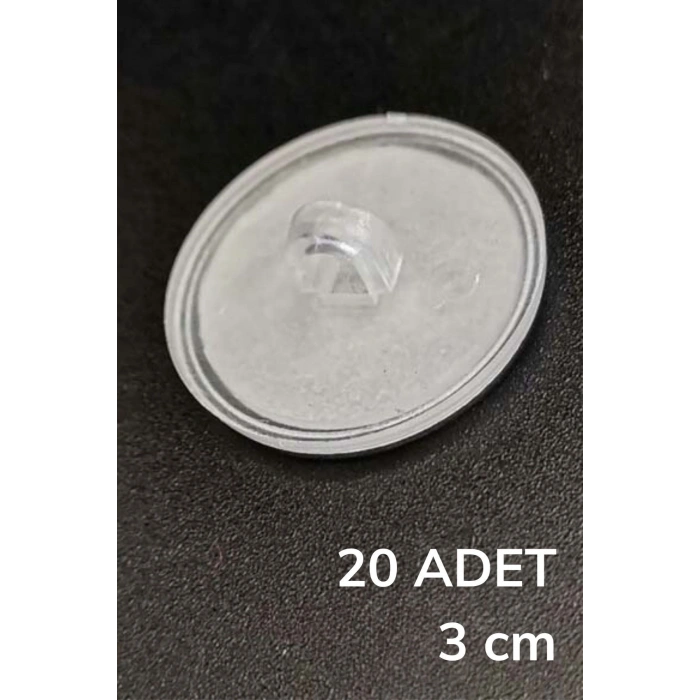 Mey İthalat®  20 Adet Şeffaf Yuvarlak 3 Cm Çaplı Güçlü Disk Yapışkanlar