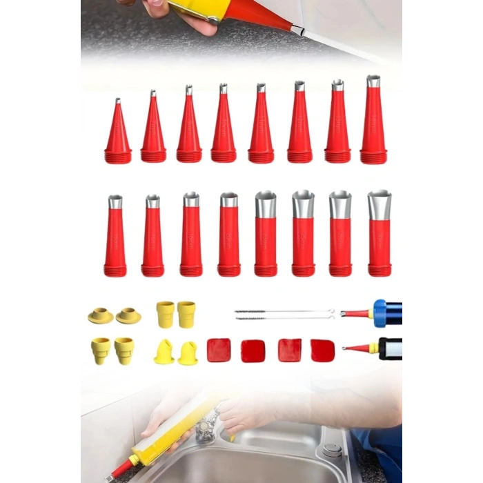 Mey İthalat® 30 Parça Silikon Kalafat Mastik Alet Seti Mastik Ucu