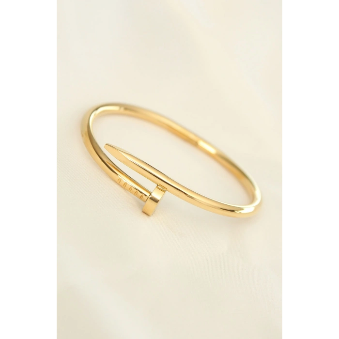Mey İthalat® 316L Çelik Gold Renk Çivi Model Bileklik