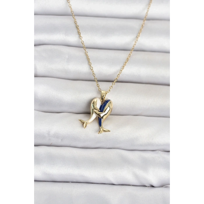 Mey İthalat® 316L Çelik Zincir Gold Renk Dolphin Model Kadın Kolye