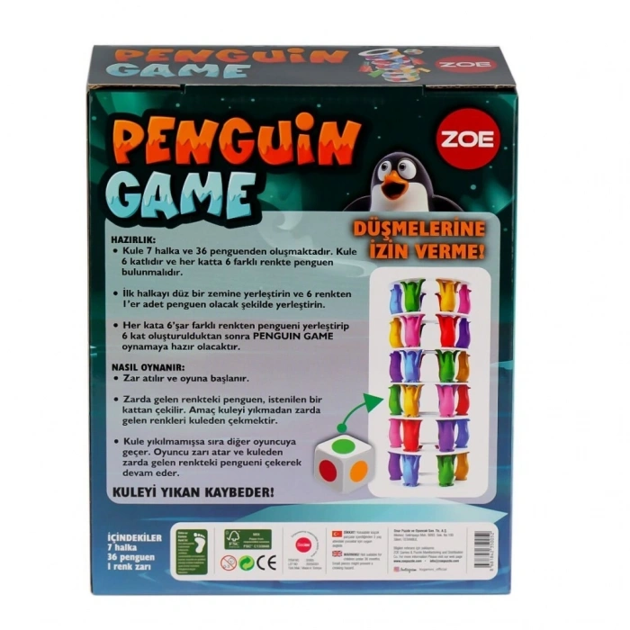 Mey İthalat®  35005 Zoe Penguin Tower Denge Oyunu