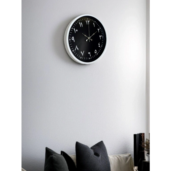 Mey İthalat® 36 Cm Arapça Rakamlı Dekoratif Duvar Saati