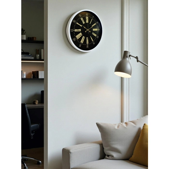 Mey İthalat® 36 Cm Beyaz Dekoratif Duvar Saati