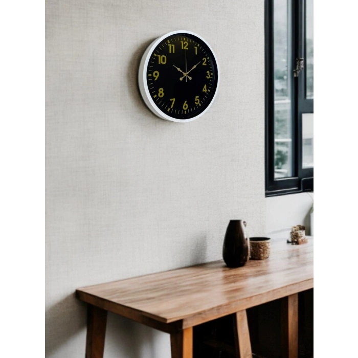 Mey İthalat® 36 Cm Beyaz Klasik Duvar Saati