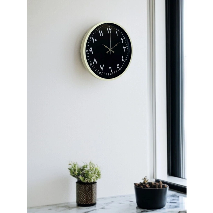 Mey İthalat® 36 Cm Krem Arapça Rakamlı Duvar Saati