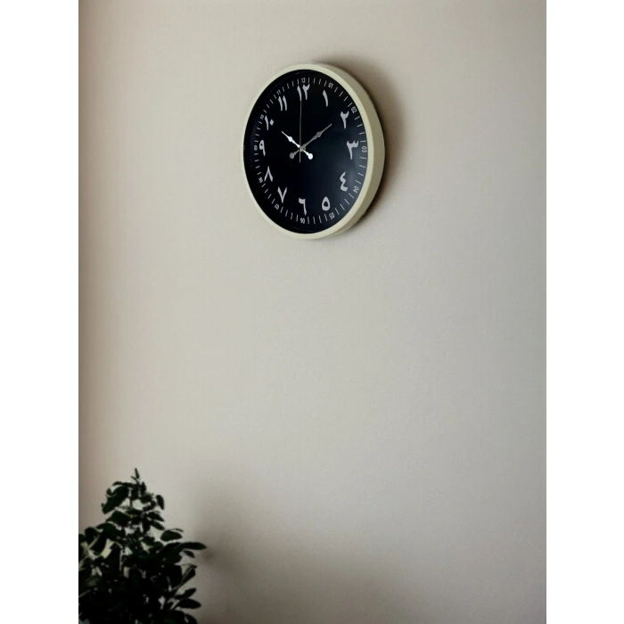 Mey İthalat® 36 Cm Krem Arapça Rakamlı Duvar Saati