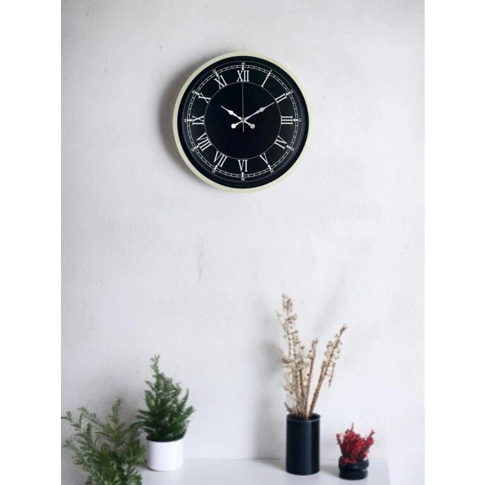 Mey İthalat® 36 Cm Krem Dekoratif Duvar Saati