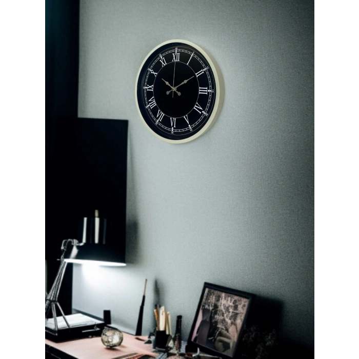 Mey İthalat® 36 Cm Krem Dekoratif Duvar Saati