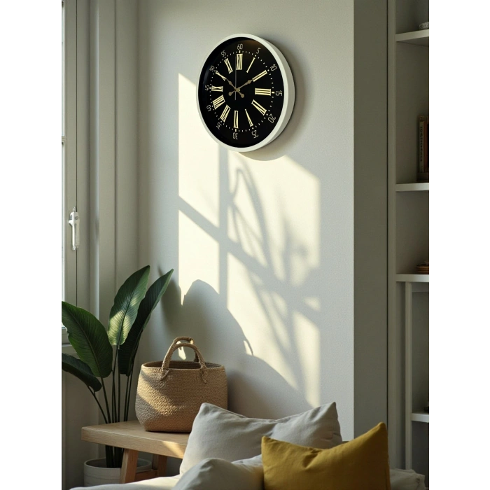 Mey İthalat® 36 Cm Krem Dekoratif Duvar Saati