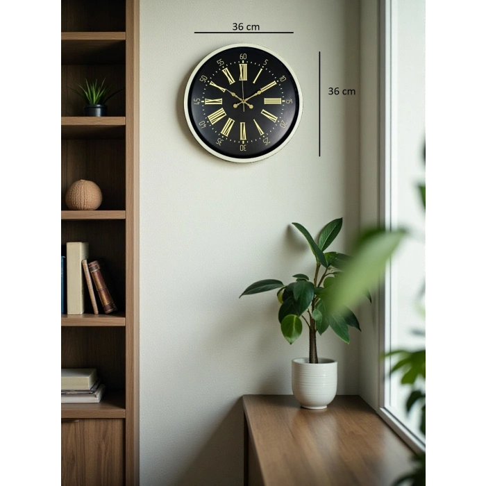 Mey İthalat® 36 Cm Krem Dekoratif Duvar Saati