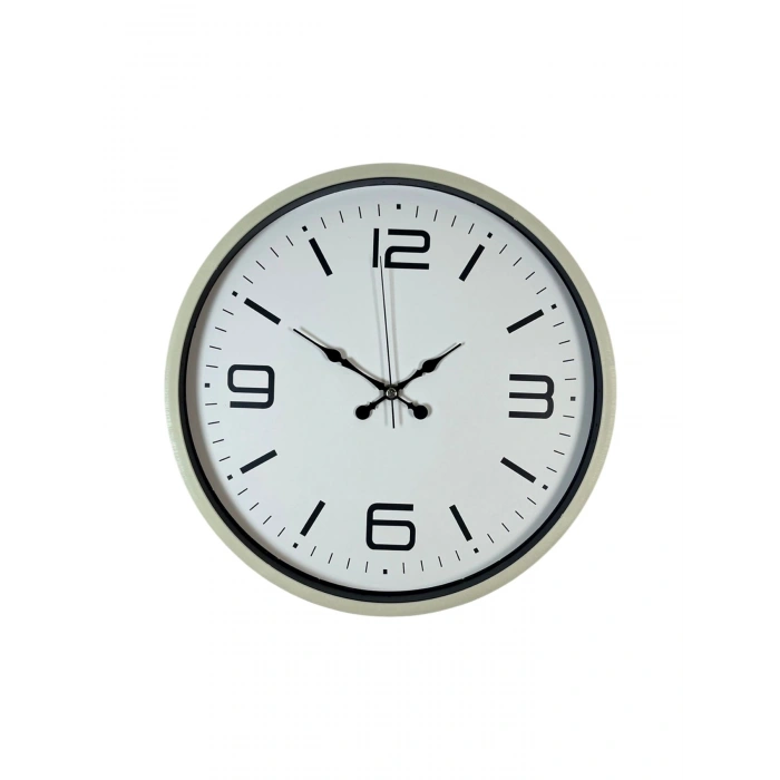 Mey İthalat® 36 Cm Krem Modern Dekoratif Duvar Saati