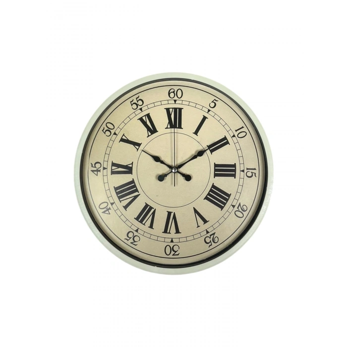 Mey İthalat® 36 Cm Krem Retro Tasarım Duvar Saati