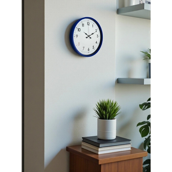 Mey İthalat® 36 Cm Lacivert Dekoratif Duvar Saati