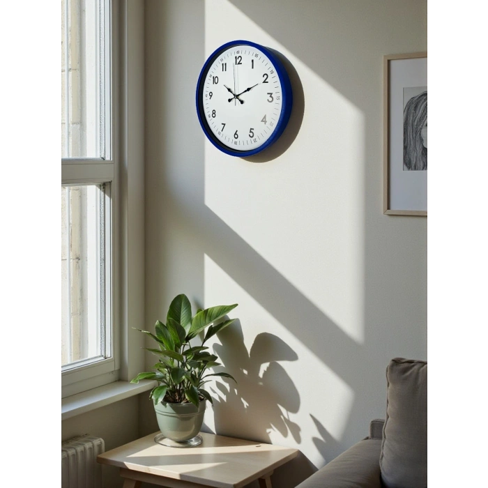 Mey İthalat® 36 Cm Lacivert Dekoratif Duvar Saati