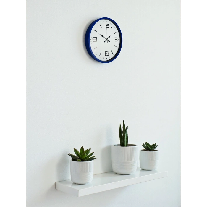 Mey İthalat® 36 Cm Lacivert Modern Dekoratif Duvar Saati