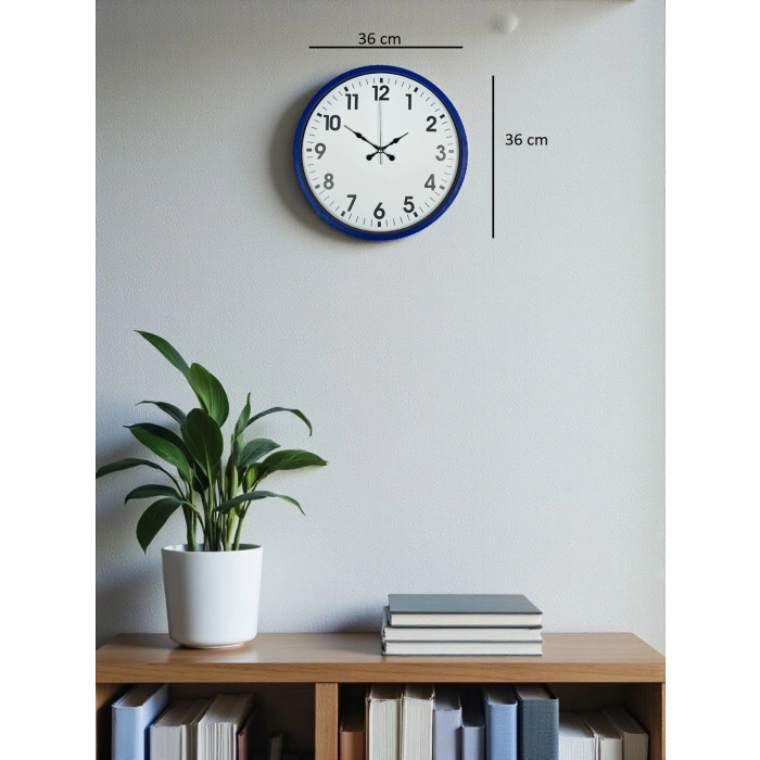 Mey İthalat® 36 Cm Lacivert Standart Duvar Saati