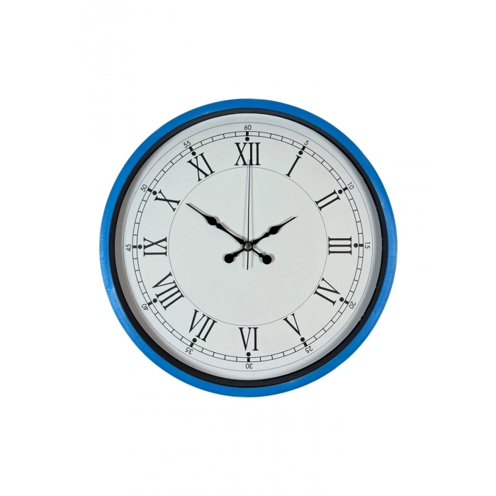 Mey İthalat® 36 Cm Mavi Roma Rakamlı Duvar Saati