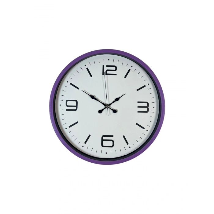 Mey İthalat® 36 Cm Mor Dekoratif Duvar Saati