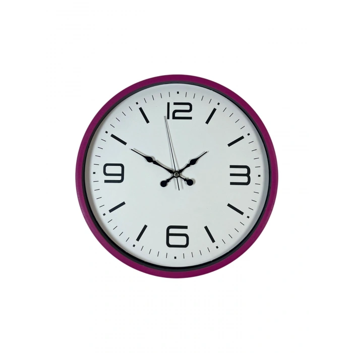 Mey İthalat® 36 Cm Pembe Modern Duvar Saati