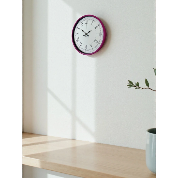 Mey İthalat® 36 Cm Pembe Roma Rakamlı Duvar Saati