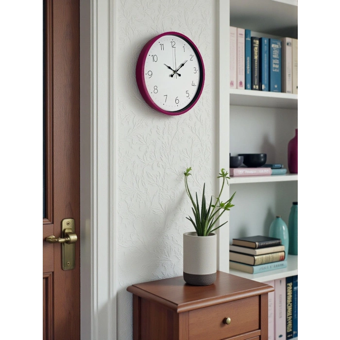 Mey İthalat® 36 Cm Pembe Standart Duvar Saati