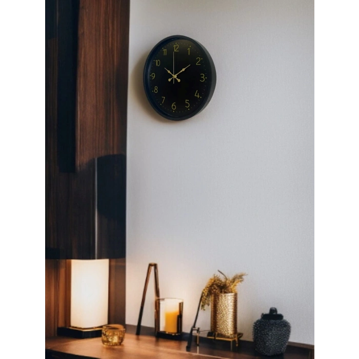 Mey İthalat® 36 Cm Siyah Asil Duvar Saati