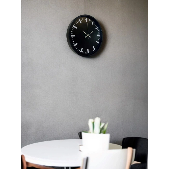 Mey İthalat® 36 Cm Siyah Dekoaratif Duvar Saati