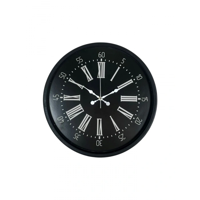Mey İthalat® 36 Cm Siyah Dekoratif Duvar Saati