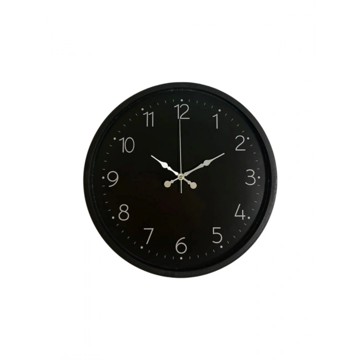 Mey İthalat® 36 Cm Siyah Dekoratif Duvar Saati