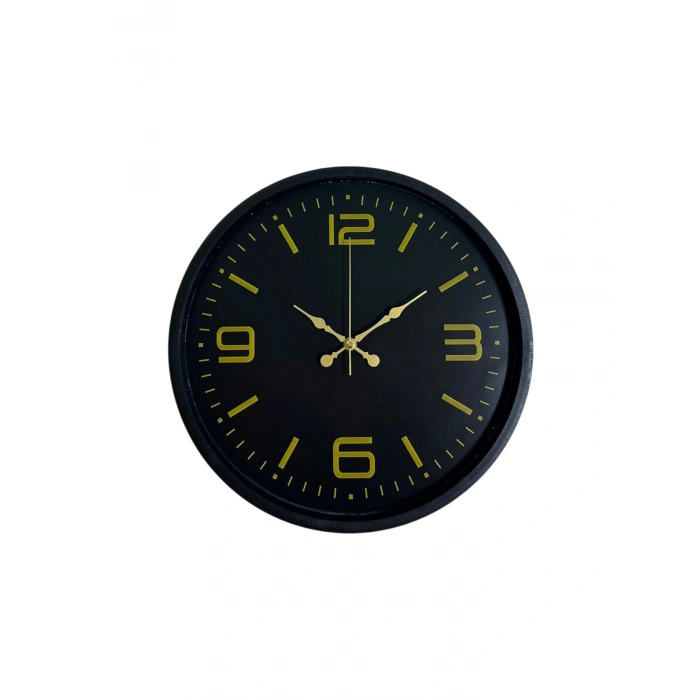 Mey İthalat® 36 Cm Siyah Modern Duvar Saati