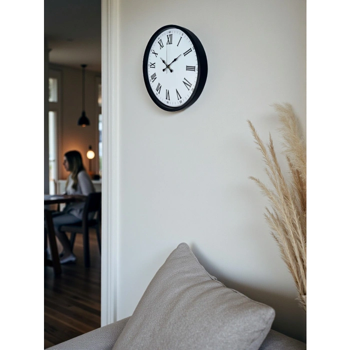 Mey İthalat® 36 Cm Siyah Roma Rakamlı Duvar Saati
