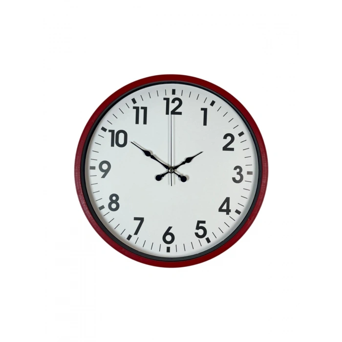 Mey İthalat® 36 Cm Standart Kırmızı Duvar Saati