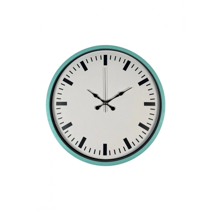 Mey İthalat® 36 Cm Turkuaz Sade Şık Duvar Saati