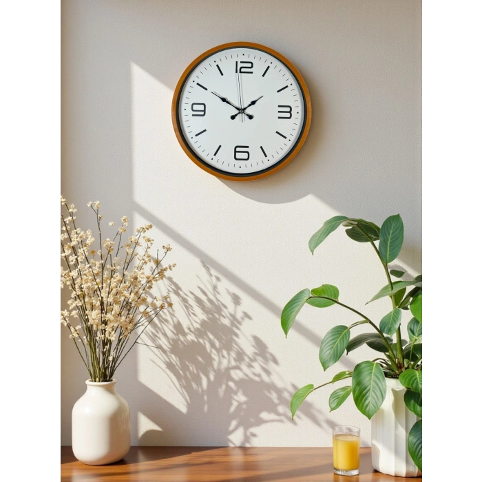 Mey İthalat® 36 Cm Turuncu Dekoratif Duvar Saati