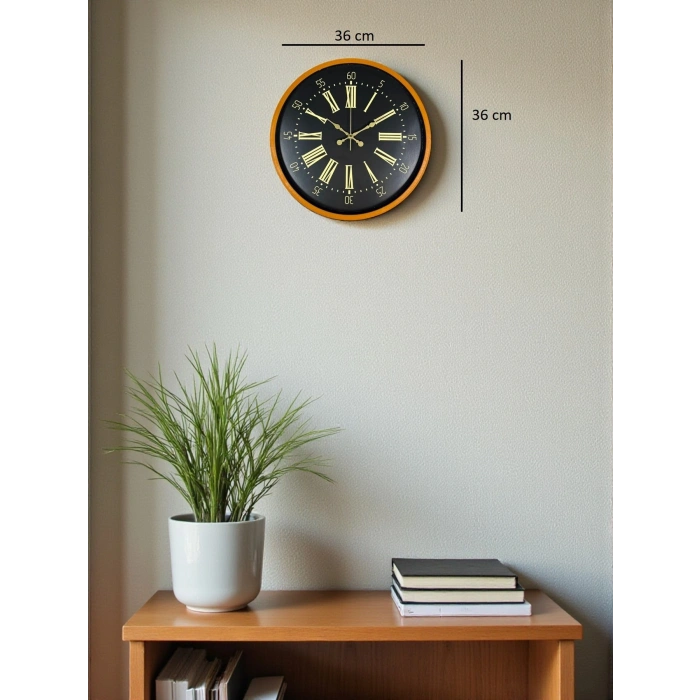 Mey İthalat® 36 Cm Turuncu Dekoratif Duvar Saati