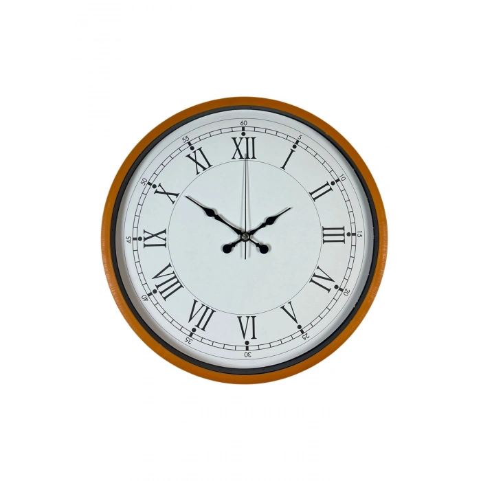 Mey İthalat® 36 Cm Turuncu Roma Rakamlı Duvar Saati