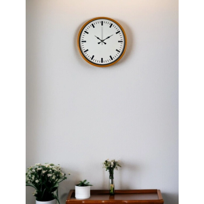 Mey İthalat® 36 Cm Turuncu Sade Şık Duvar Saati