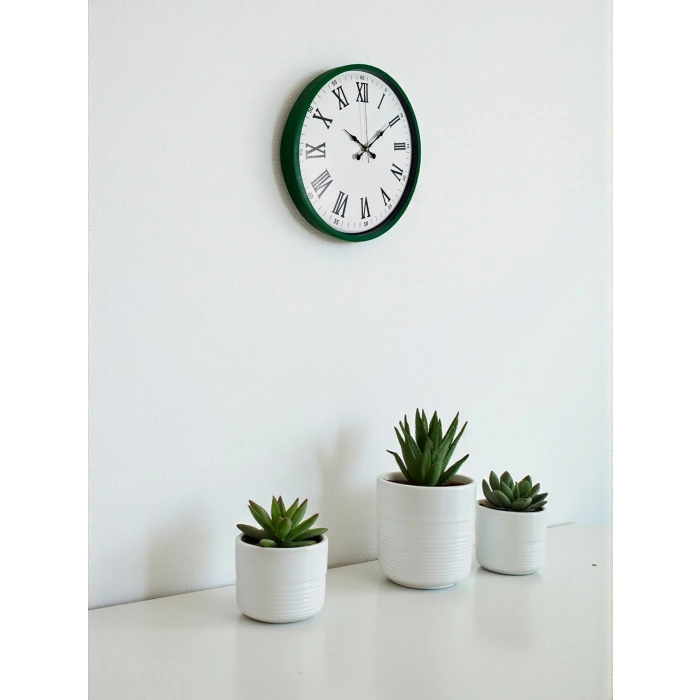 Mey İthalat® 36 Cm Yeşil Roma Rakamlı Duvar Saati