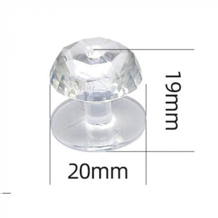 Mey İthalat® 4 Adet Kristal Tasarımlı Çok Amaçlı Yapışkanlı Tutacak Buton