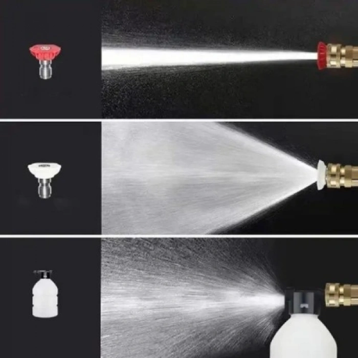 Mey İthalat® 48V Şarjlı Çift Bataryalı Taşınabilir Basınçlı Yıkama Sulama Tabancası