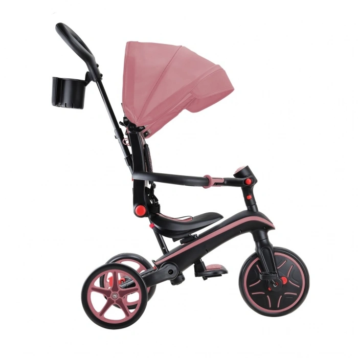 Mey İthalat® 4in1 Katlanabilir Bisiklet Koyu Pastel Pembe