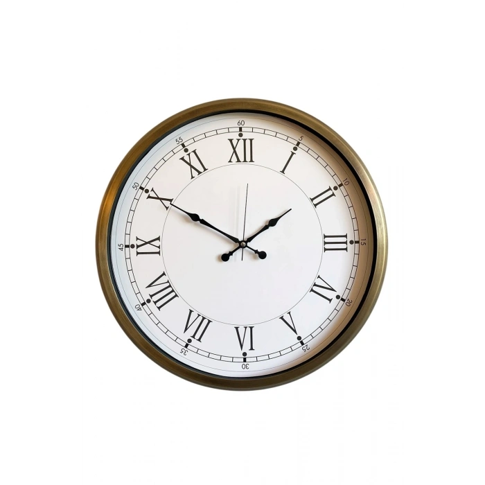 Mey İthalat® 52 cm Eskitme Metal Retro Duvar Saati