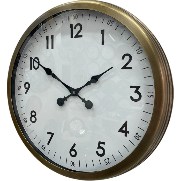 Mey İthalat® 60 cm Eskitme Metal Dekoratif Duvar Saati