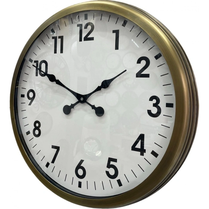 Mey İthalat® 60 cm Eskitme Metal Standart Duvar Saati