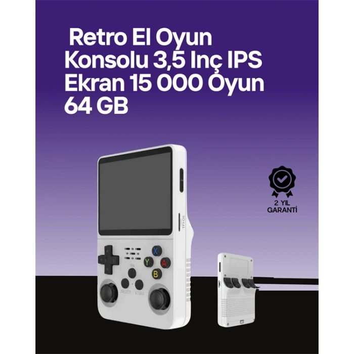 Mey İthalat® 64 GB Retro Oyun Konsolu – Çoklu Emülatör Desteği, Linux Tabanlı Açık Sistem